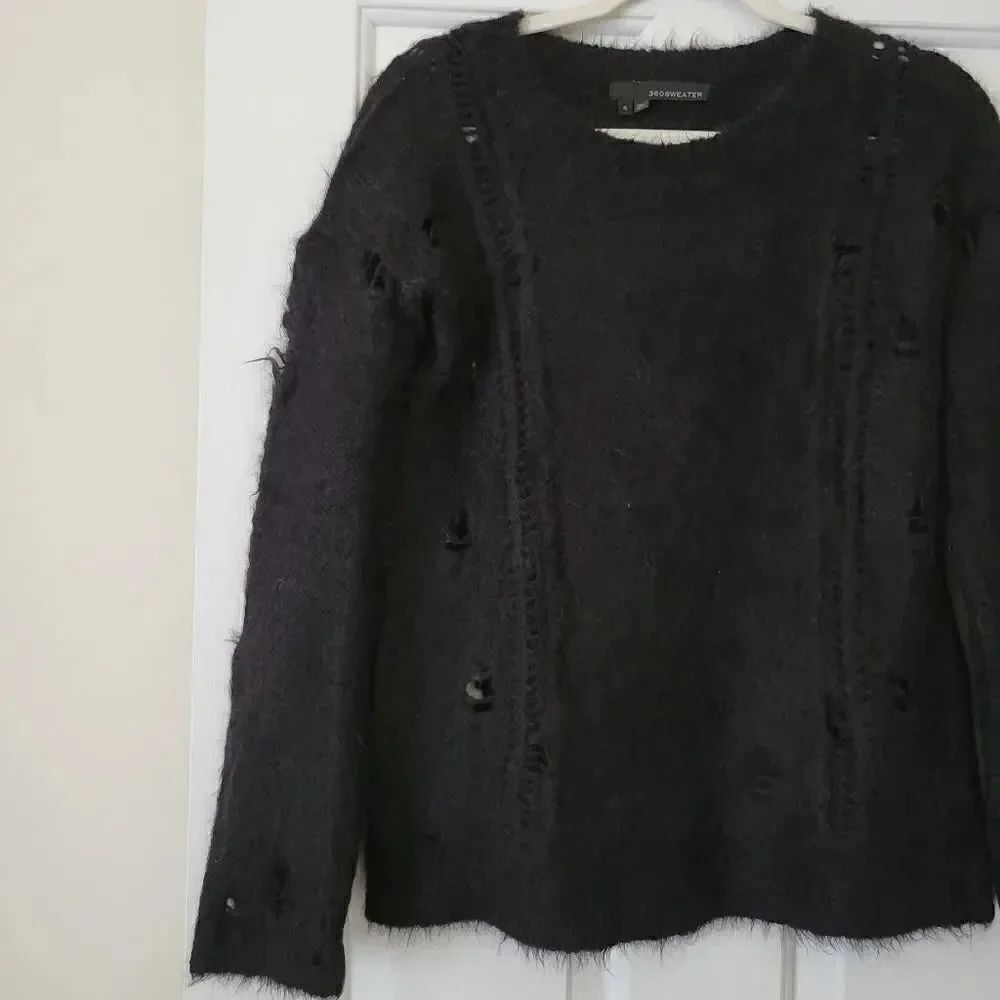 360 Sweater Orena Distressed Cashmere Sweater - Picture 3 of 13